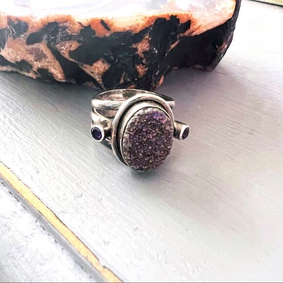 Nicky Butler Druzy 925 Sterling Silver Ring Size 7 - Picture 1 of 14